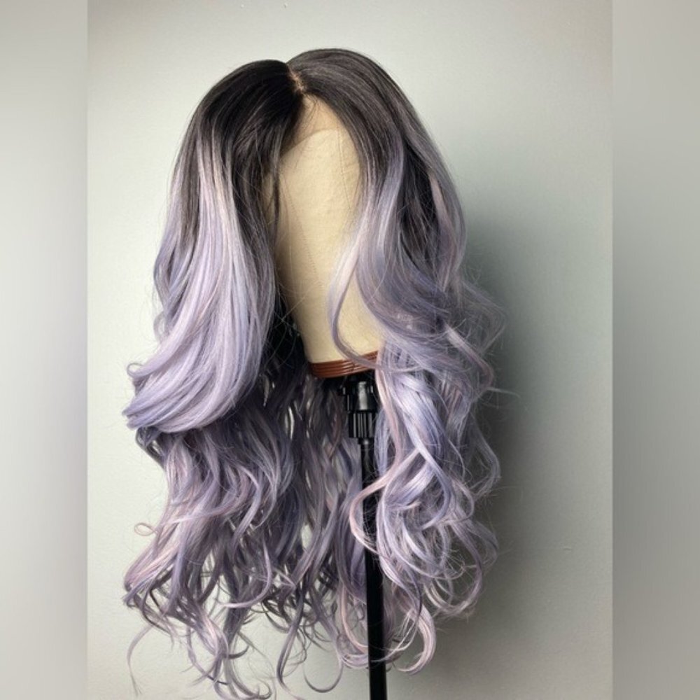 Ombre Light Gray Lace Wigs